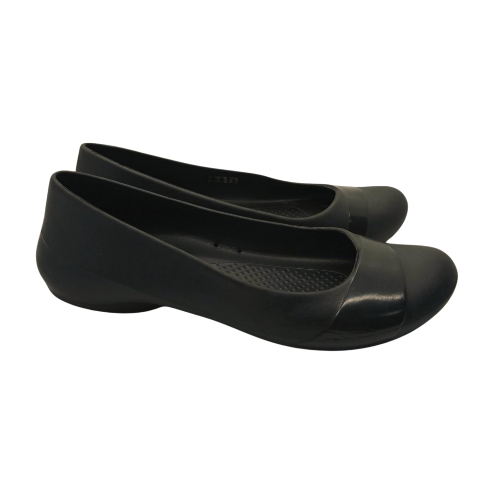 Crocs Women's Gianna Ballet Black Round Toe Flats Size 8